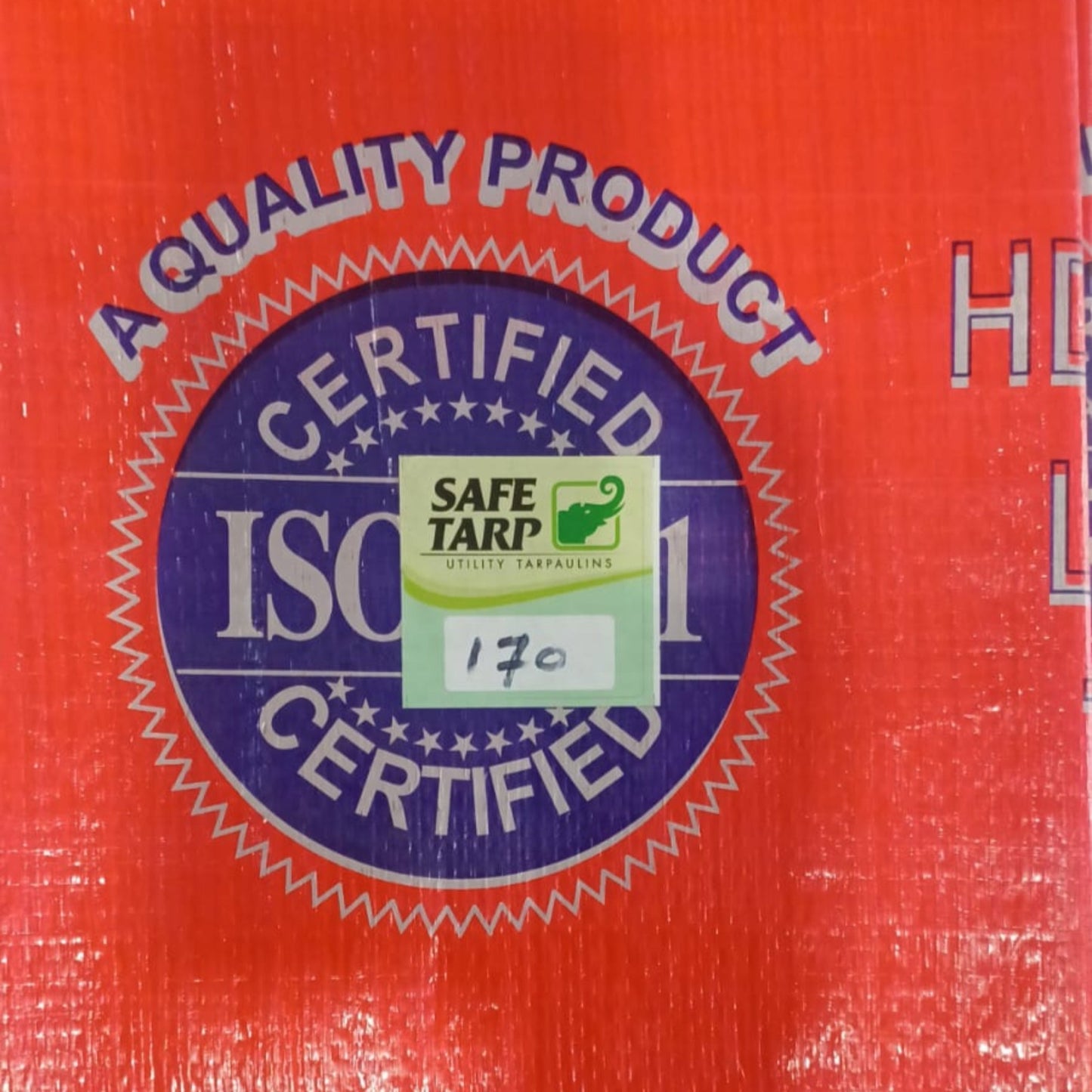 HDPE Tarpaulin – 170 GSM – Orange Color