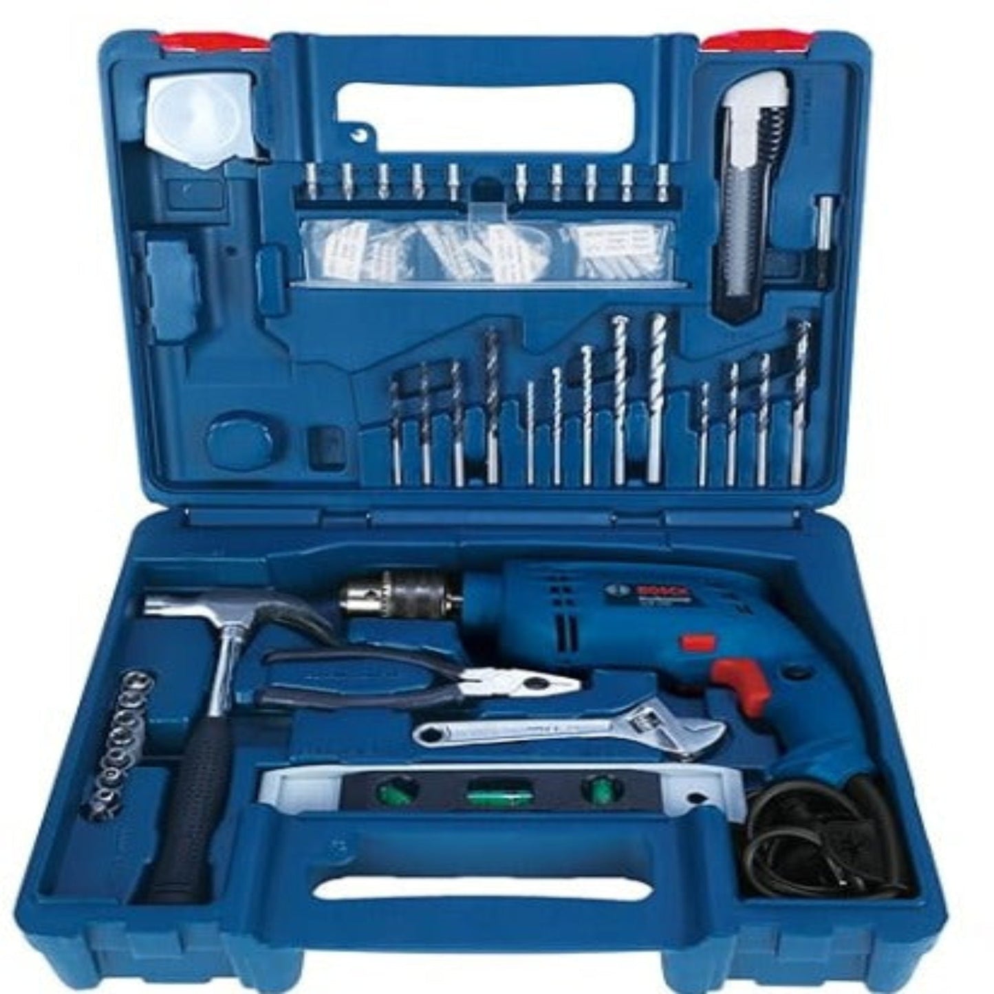 Bosch-Style 100-Piece Hand Tool Kit with Electric Drill – Home & Professional Use