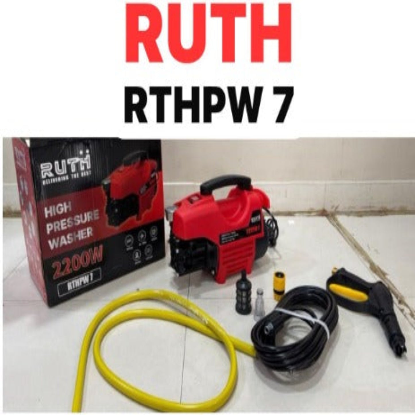 RUTH RTHPW 7 High Pressure Washer 2200W – Compact Electric Car & Bike Cleaning Machine