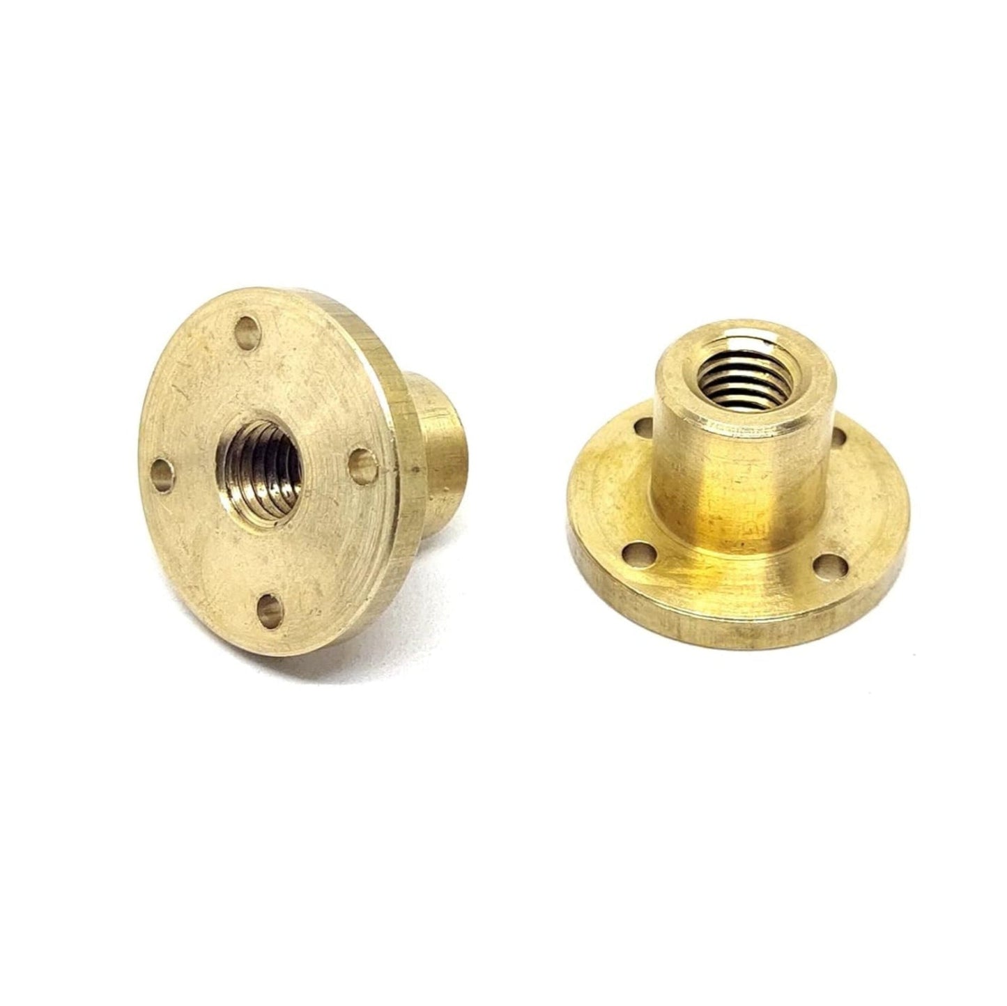 INVENTO NUTS & BOLTS T NUT BRASS ROUND FLANGE SINGLE START LEAD SCREW NUT