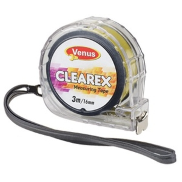 VENUS MEASURING TAPE V-CLEAREX (TRANSPARENT ABS CASE)