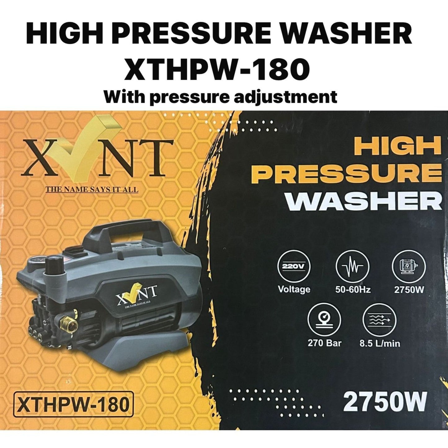 XLNT High Pressure Washer – XTHPW-180 – 270 Bar