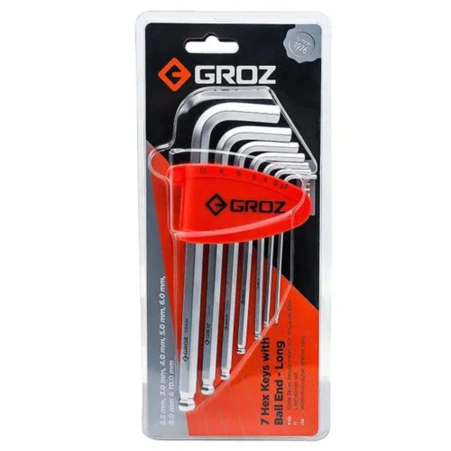 Hex Key Set – 7pc Long Ball End (SAE), ALN/HX-BL/7L/SAE/GRZ