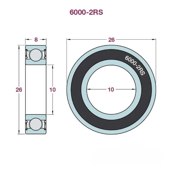 BMTV2 Ball Bearings 6000 2RS