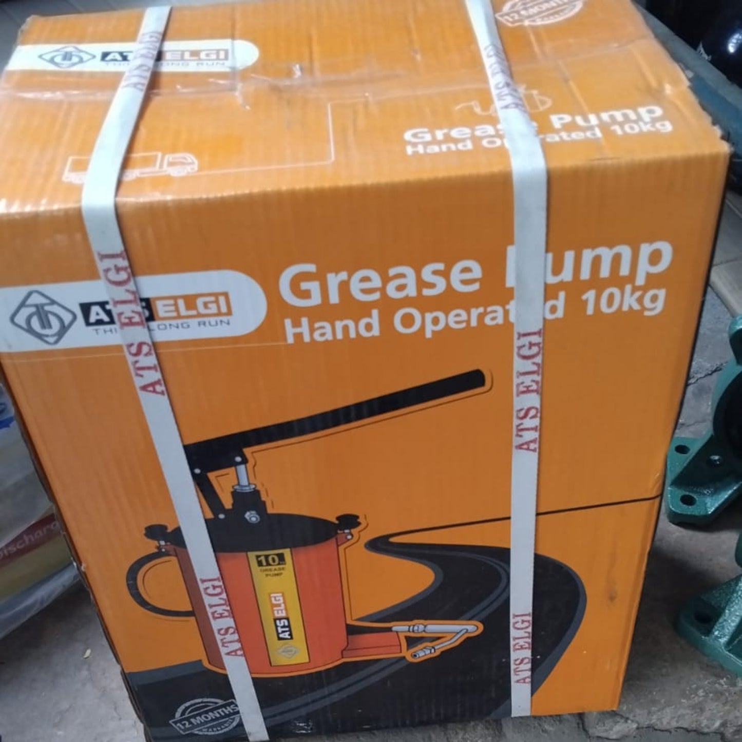 ATS ELGI Hand Operated Grease Pump – 10kg - High-Pressure Manual Grease Bucket for Industrial Lubrication