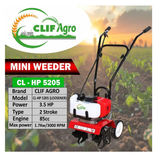 CLIF AGRO CL-HP5205 Mini Weeder – 85cc 2-Stroke Tiller (3.5HP Loosener for Farming & Gardening)