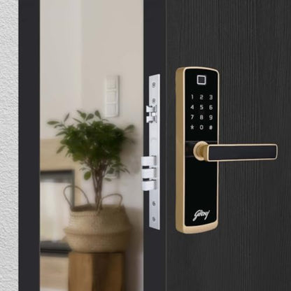 Godrej Smart Lock Catus Connect Digital Door Lock | WiFi Enabled | Fingerprint, PIN & App Access | Gold Finish