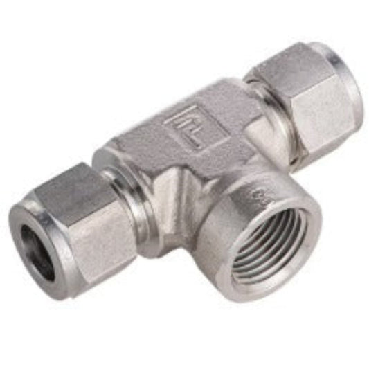 Female Branch Tee – Ferrule Fitting | SS 304 / SS 316 | Twin Ferrule Design