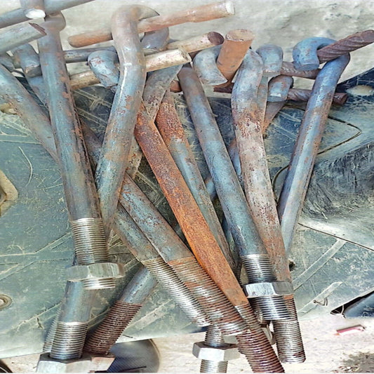 Foundation Bed Bolt with Nut – Heavy Duty MS Anchor Bolt for Machinery Mounting & Foundation Fixing