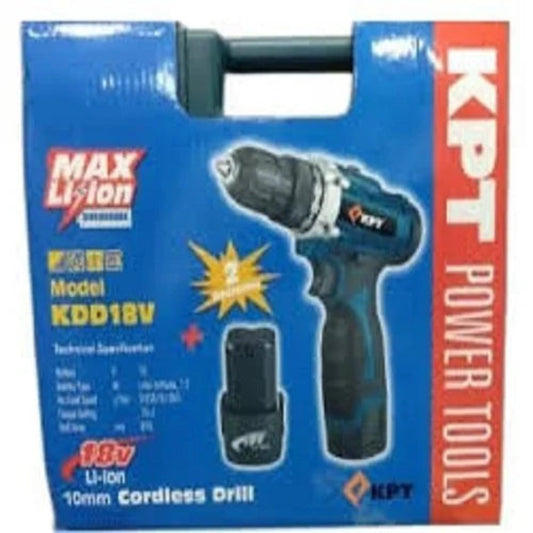 KPT 18V Cordless Drill Machine – Heavy-Duty Brush Motor Drill Driver for Professional Use
