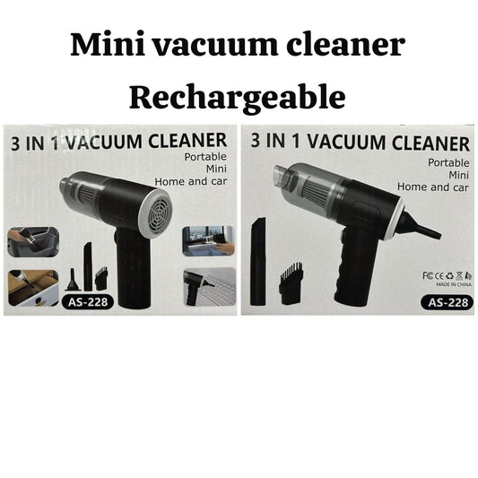 Mini Rechargeable Vacuum Cleaner 3-in-1 – Portable Handheld for Home & Car (AS-228)