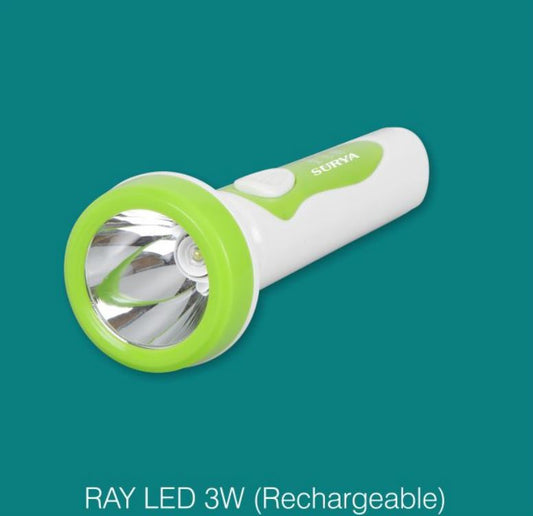 SURYA RECHARGEABLE TORCH 3W RAY LED TORCH