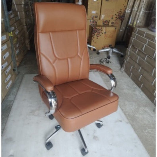 Elegant Tan Leatherette Chair | Stylish & Comfortable Office Seating | IP4U