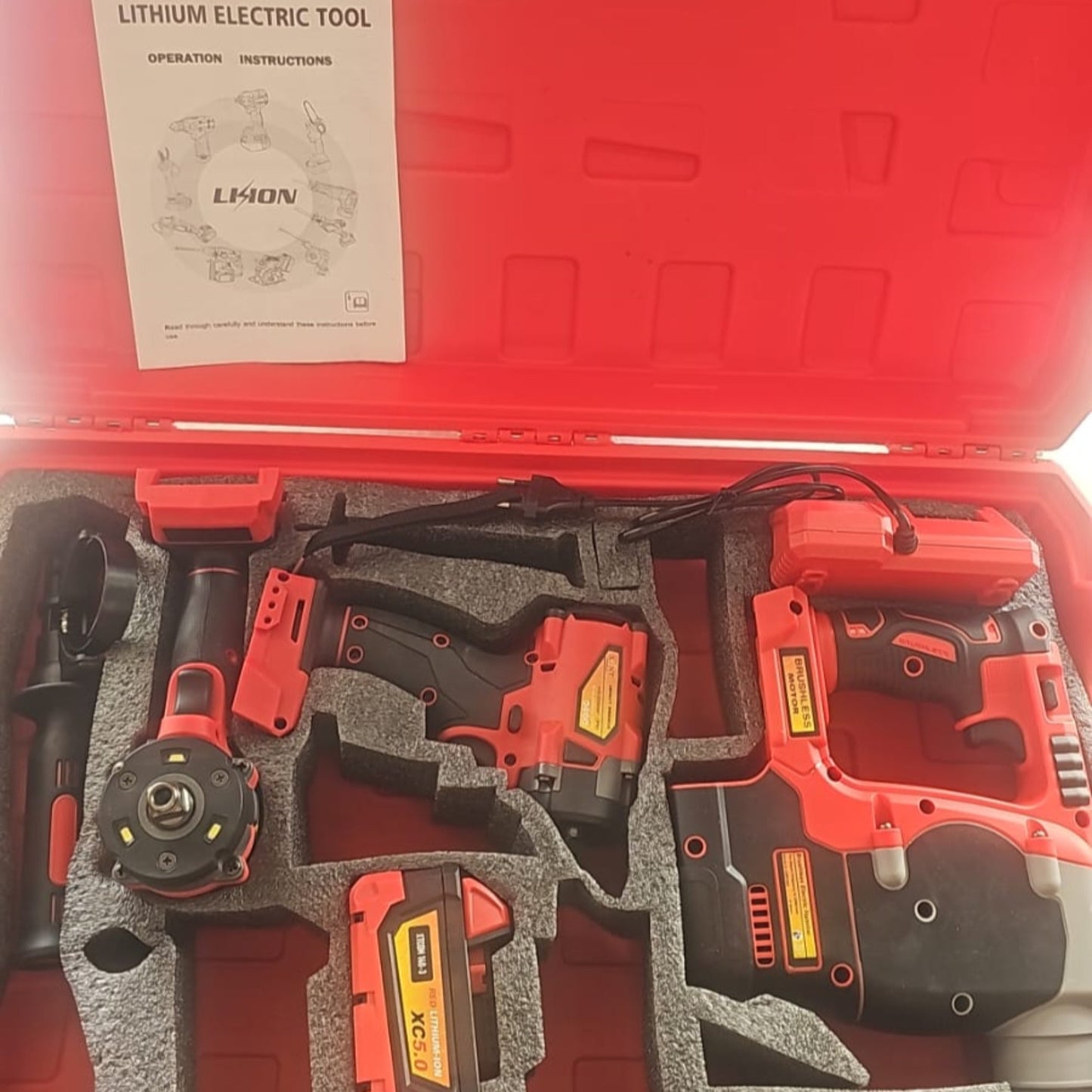 XTCOM140-03 3PCS Brushless Power Tool Combo Kit – Rotary Hammer + 2 Impact Wrenches