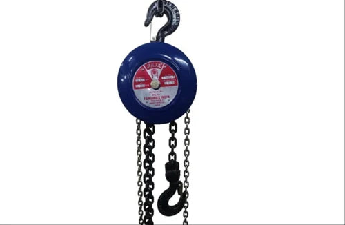 RAJA 2 Ton Chain Block – 3 Meter Lift Single Fall Manual Chain Pulley Block | Heavy Duty Lifting Hoist