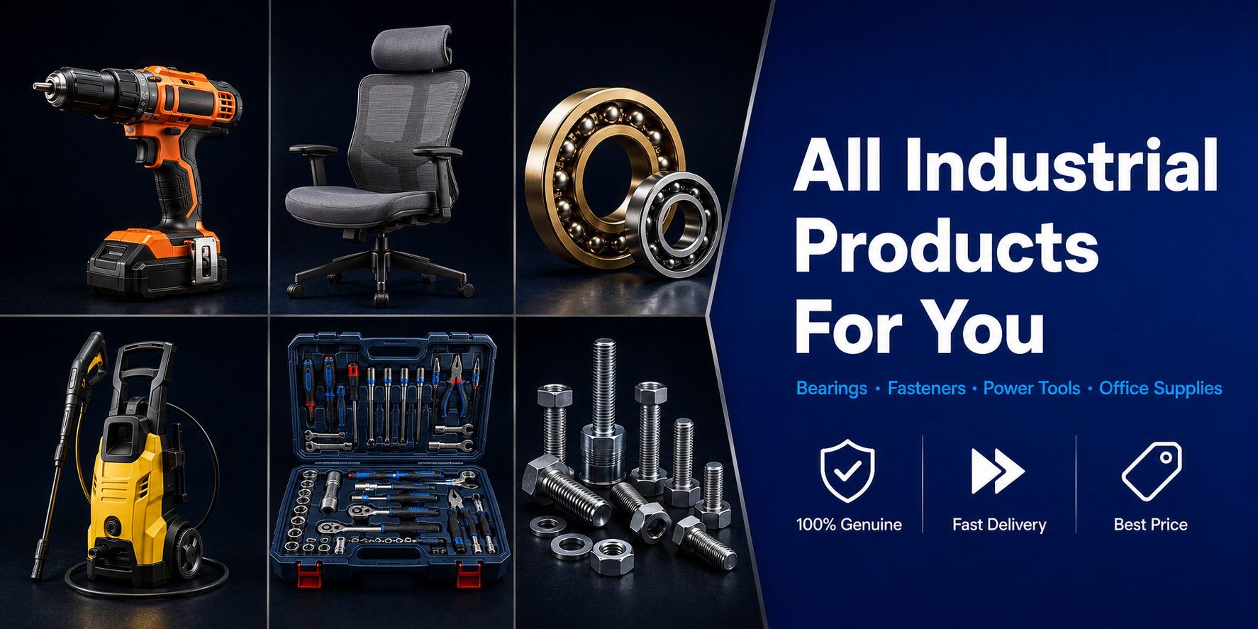 Buy industrial products online India — bearings, fasteners, power tools, high pressure washers at best price | IP4U
