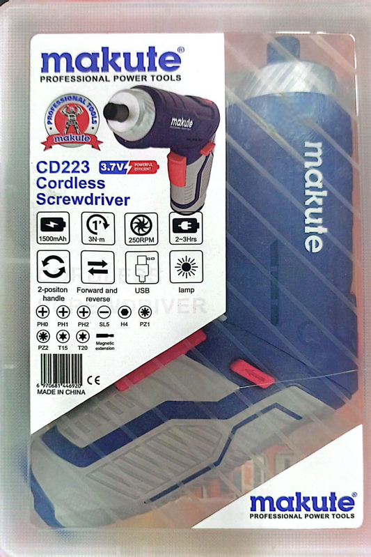 Makute 3.7V Cordless Electronic Screwdriver | Compact DIY Power Tool (3N.m Torque, 250rpm)