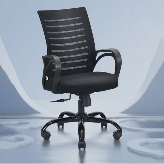 Ergonomic Office Chair with Black Metal Base – Comfortable & Adjustable Office Supply