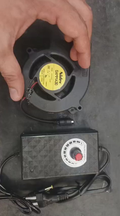 12V DC Blower Fan with Speed Controller – High Speed Cooling Fan with PWM Regulator for Electronics & Industrial Use