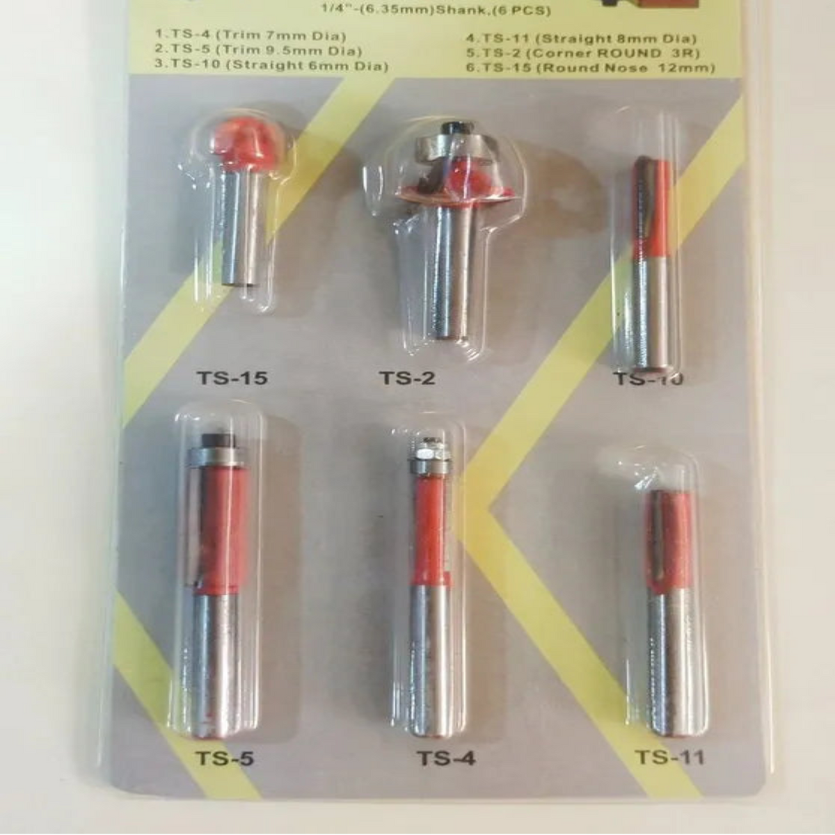 Drimmer Router Bit Trimmer Hole Bit Set TS Series – Router Bits for Wood (6 pcs Set ...